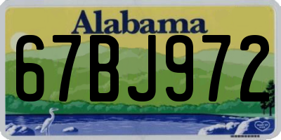 AL license plate 67BJ972