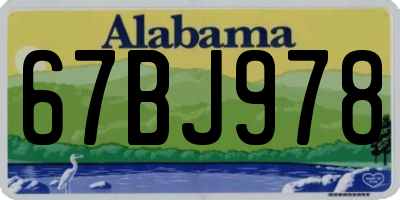 AL license plate 67BJ978