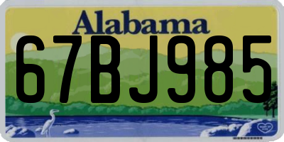 AL license plate 67BJ985