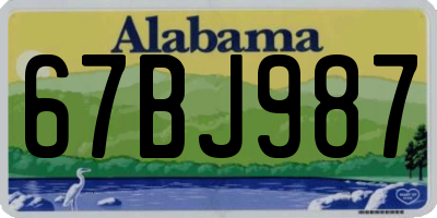 AL license plate 67BJ987