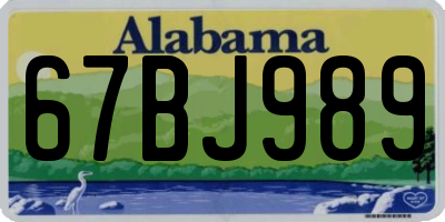 AL license plate 67BJ989