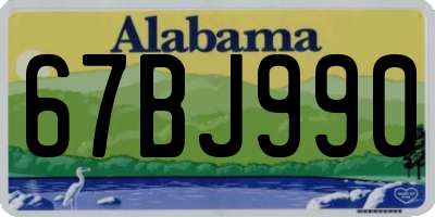 AL license plate 67BJ990
