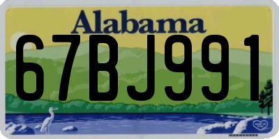 AL license plate 67BJ991