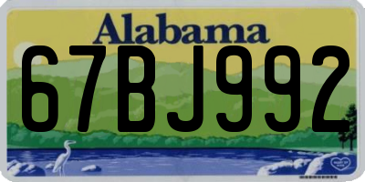 AL license plate 67BJ992