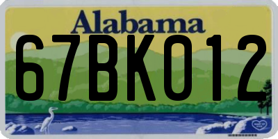 AL license plate 67BK012