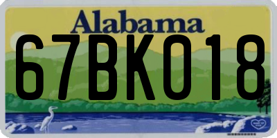 AL license plate 67BK018