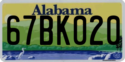 AL license plate 67BK020