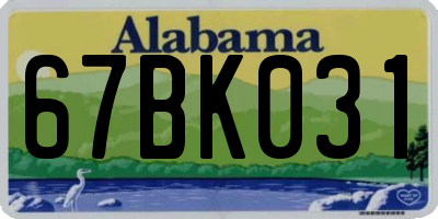 AL license plate 67BK031