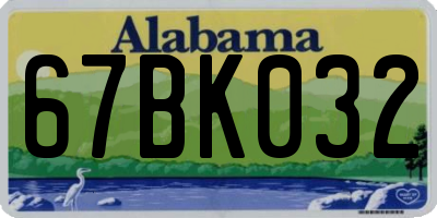AL license plate 67BK032
