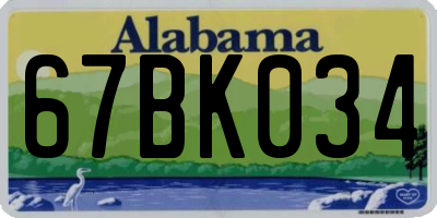 AL license plate 67BK034