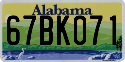 AL license plate 67BK071