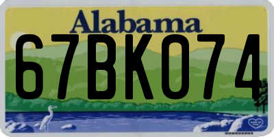 AL license plate 67BK074