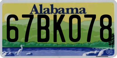 AL license plate 67BK078