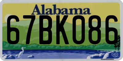 AL license plate 67BK086