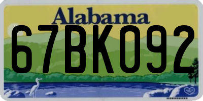 AL license plate 67BK092