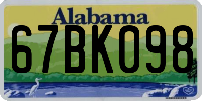 AL license plate 67BK098