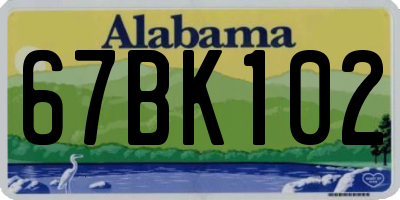 AL license plate 67BK102