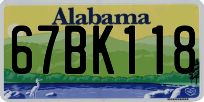 AL license plate 67BK118