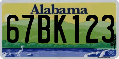 AL license plate 67BK123