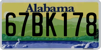 AL license plate 67BK178