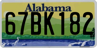 AL license plate 67BK182