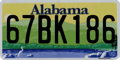 AL license plate 67BK186