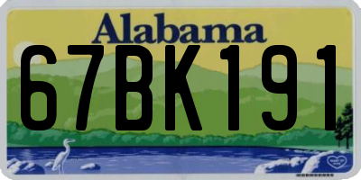 AL license plate 67BK191
