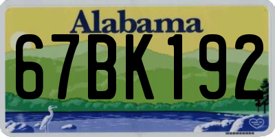 AL license plate 67BK192