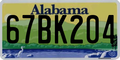 AL license plate 67BK204