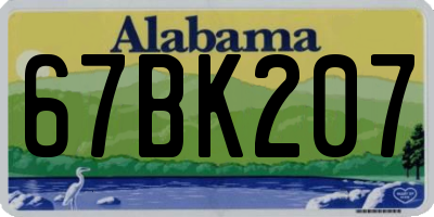 AL license plate 67BK207
