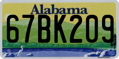 AL license plate 67BK209