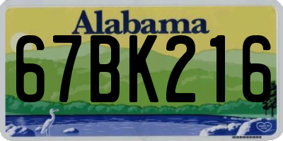 AL license plate 67BK216