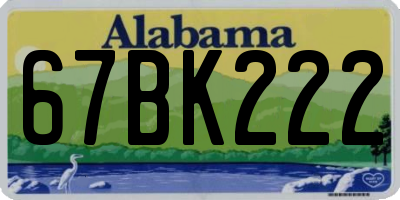 AL license plate 67BK222