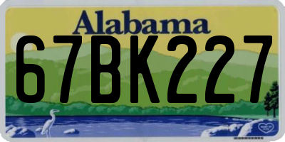 AL license plate 67BK227