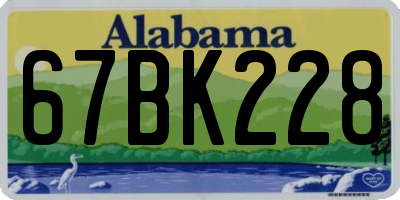AL license plate 67BK228