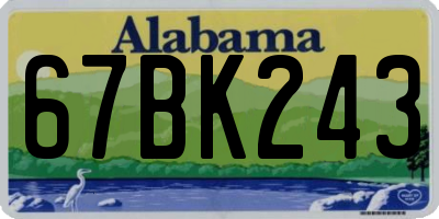 AL license plate 67BK243