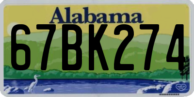 AL license plate 67BK274
