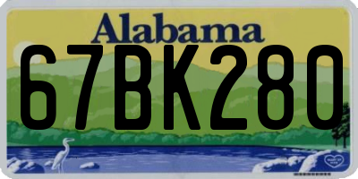 AL license plate 67BK280