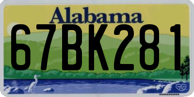 AL license plate 67BK281