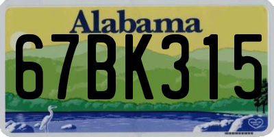 AL license plate 67BK315