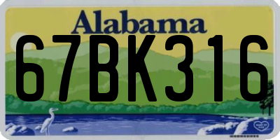 AL license plate 67BK316