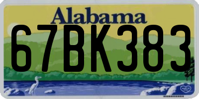 AL license plate 67BK383