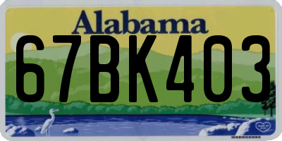 AL license plate 67BK403