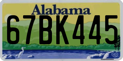 AL license plate 67BK445