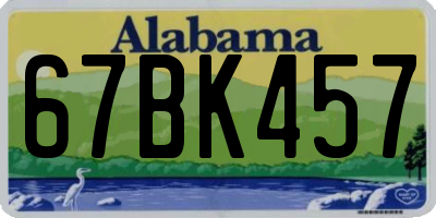 AL license plate 67BK457