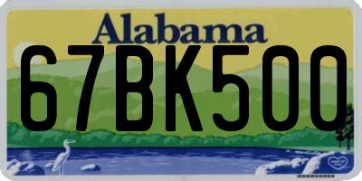AL license plate 67BK500