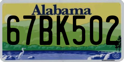 AL license plate 67BK502