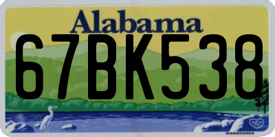 AL license plate 67BK538
