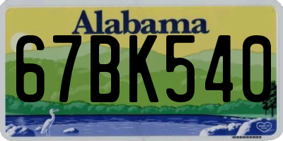 AL license plate 67BK540