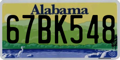 AL license plate 67BK548